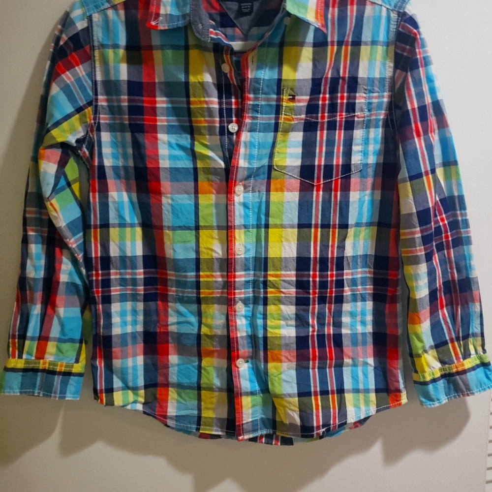 Kids Short Sleeve Plaid Shirt